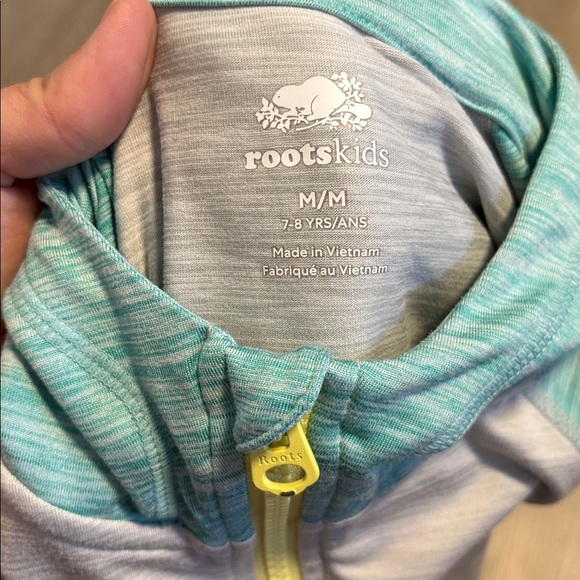 Roots Kids Aqua and Gray Hoodie - Picture 2 of 2